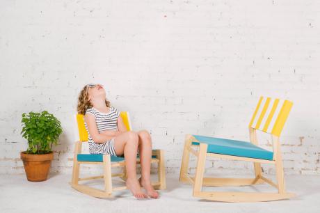 mecedora de tela para niños